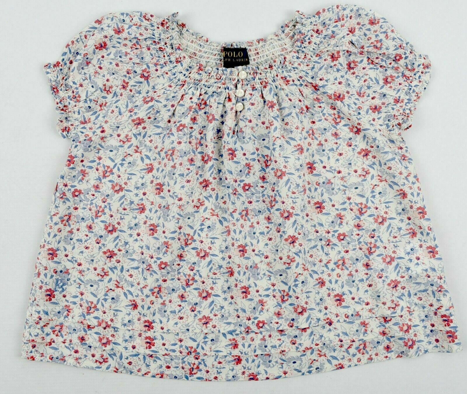 POLO RALPH LAUREN Girls' Short Sleeve Floral Top, size 6 years