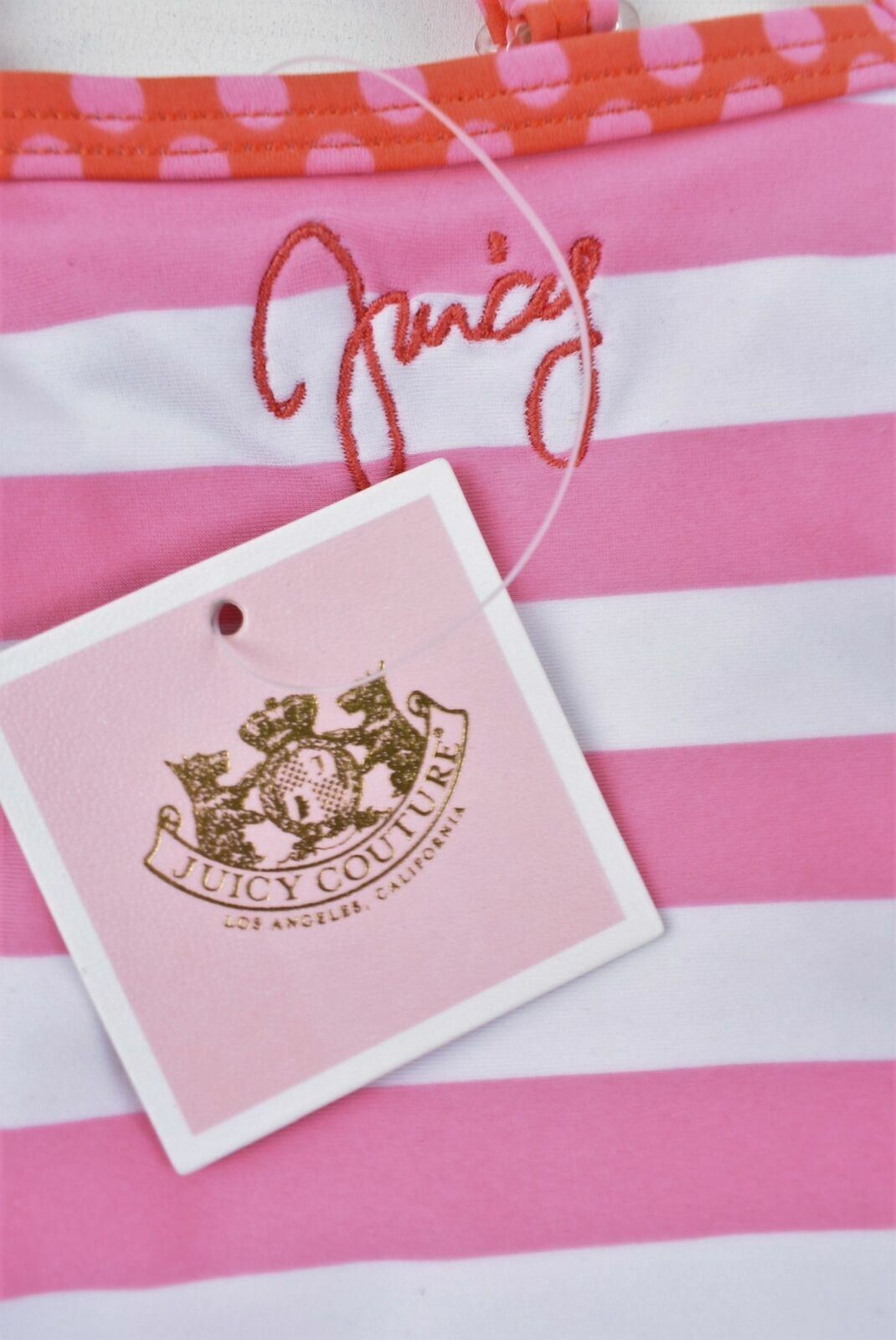 JUICY COUTURE Baby Girls Pink/Striped Swimsuit- Age 12 months to 18 months