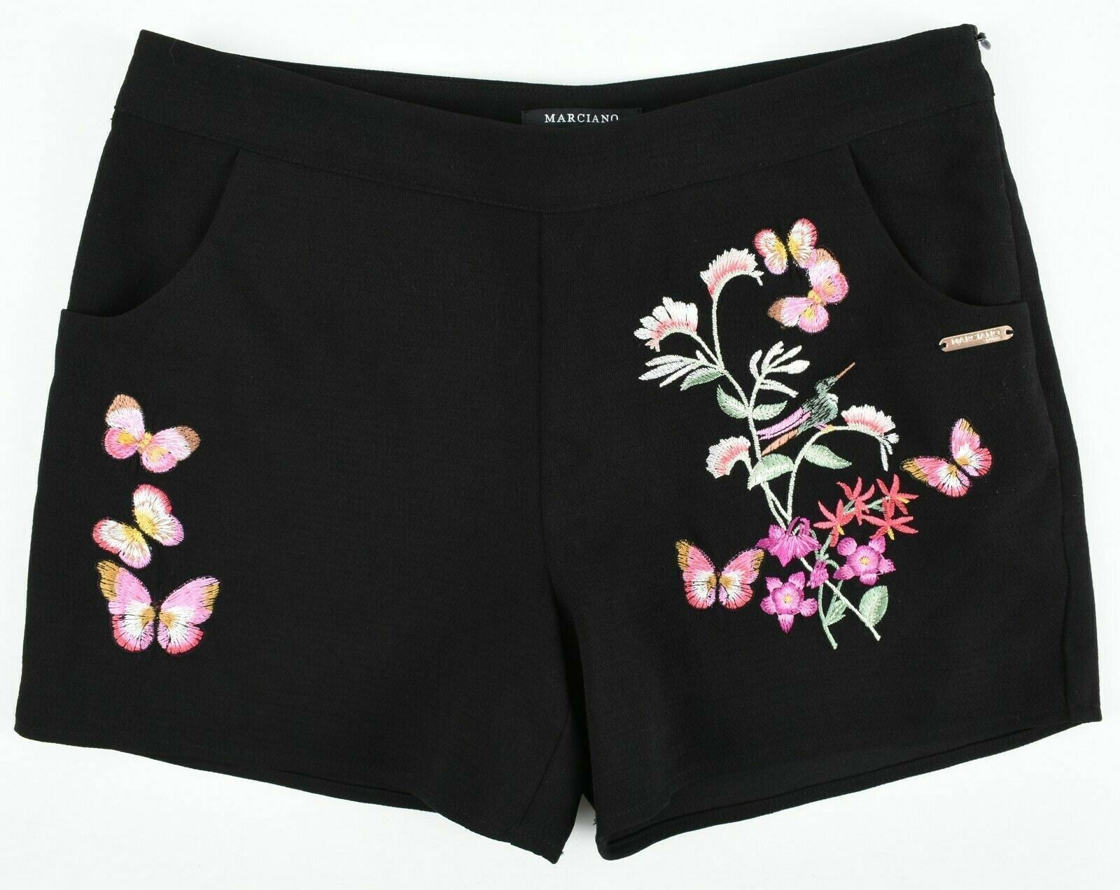 MARCIANO LOS ANGELES Girls' Black Embroidered Shorts, size 12 years