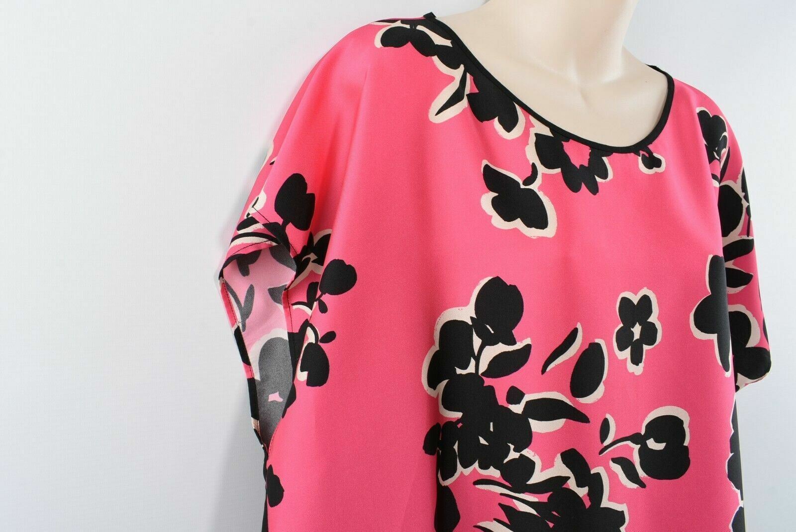 ALYSI Women's Lightweight Blouse Top, Pink / Black, size UK 10