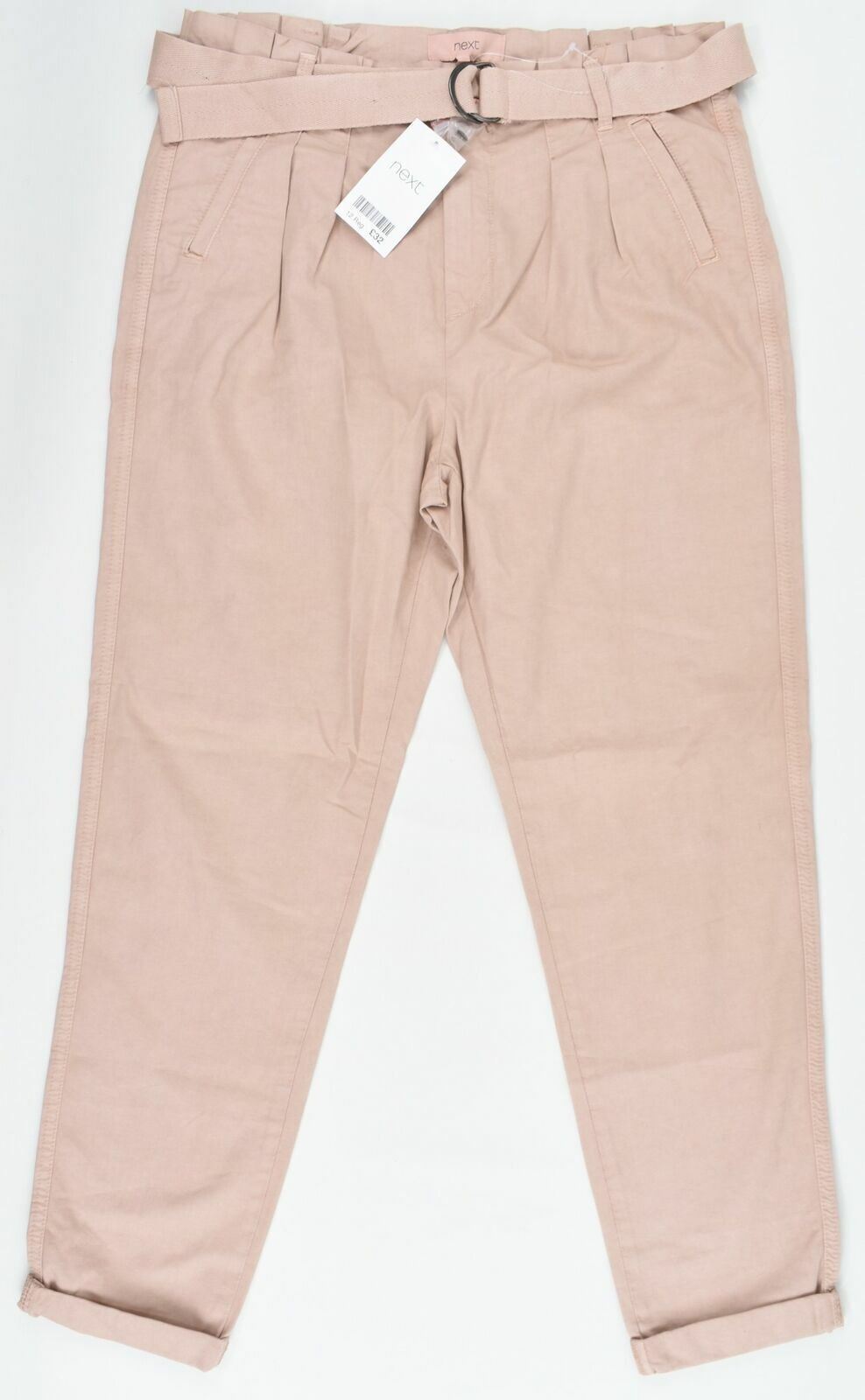 NEXT Women's Light Brown Relaxed Fit Trousers- UK 12R
