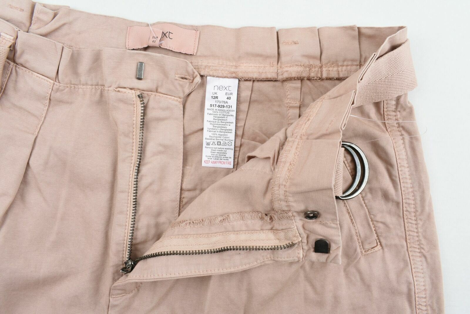 NEXT Women's Light Brown Relaxed Fit Trousers- UK 12R