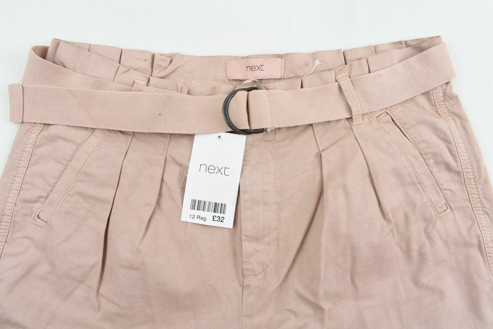 NEXT Women's Light Brown Relaxed Fit Trousers- UK 12R