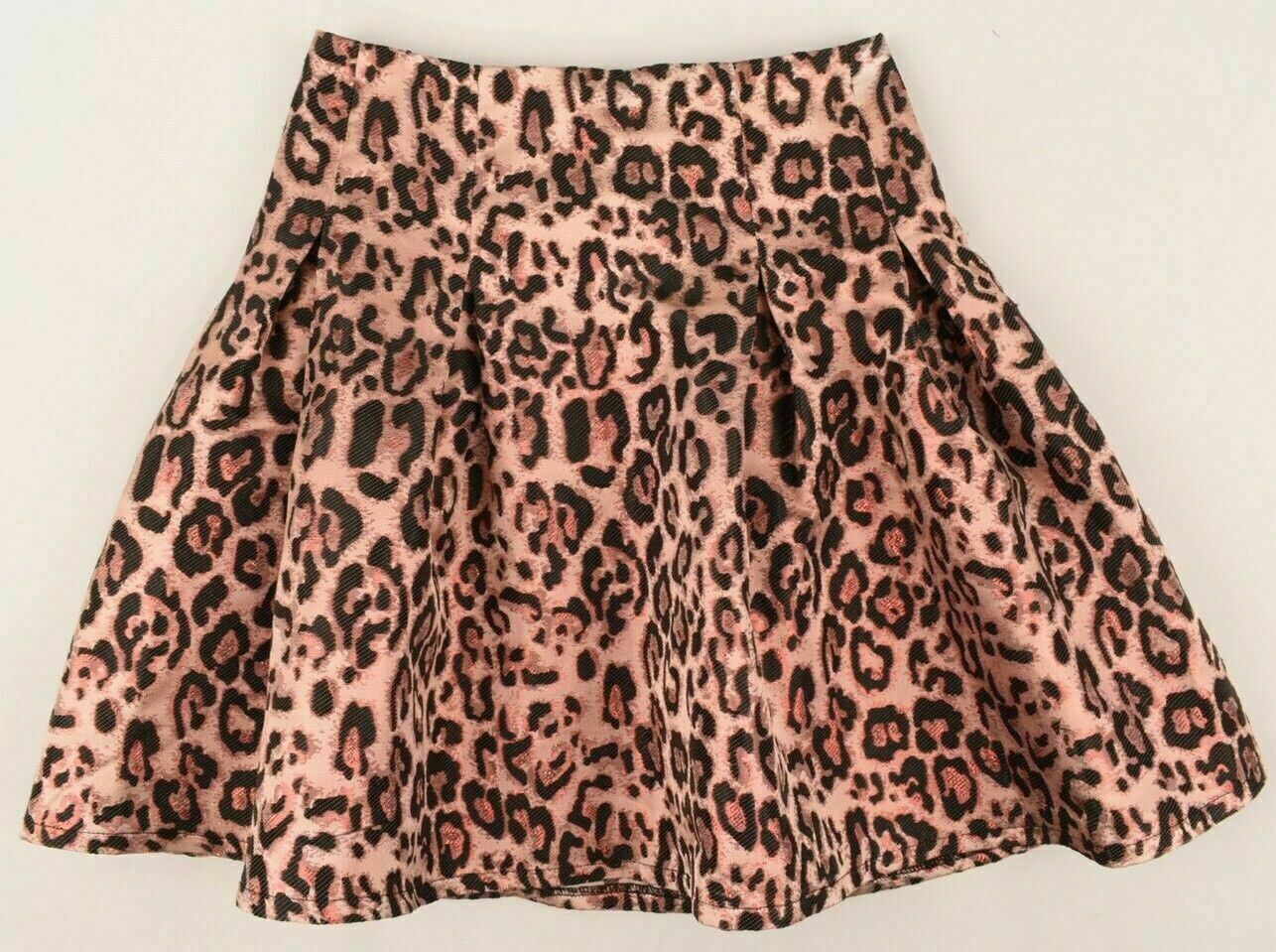 GUESS Women's Animal Print Full Skirt, Black/Pink/Metallic, size W26