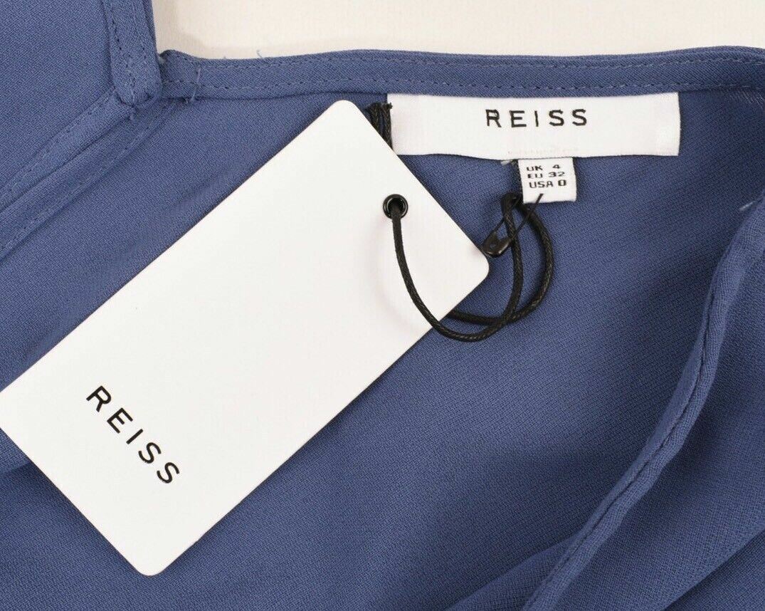 REISS Women's BONNIE Open Back Top, Cornflower Blue, size UK 4