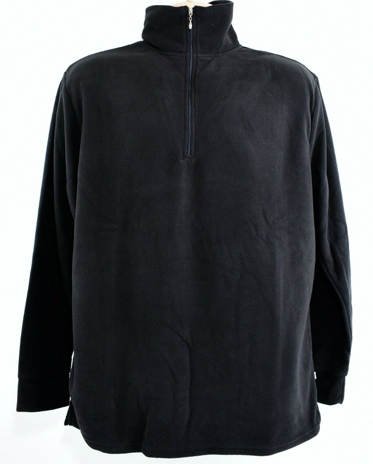 MANBI Men's Microfleece Zip Neck Sweatshirt Top, Black, size M