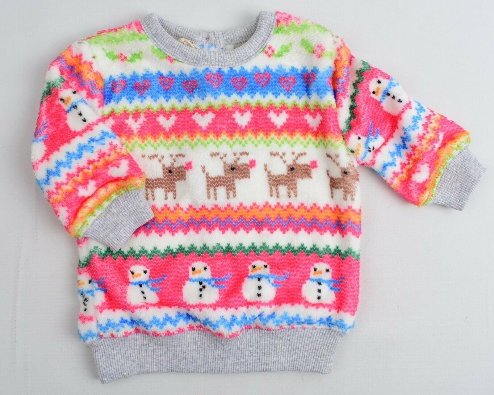 NEXT Baby Girls' Soft Fleece Christmas Jumper + Free Top, size 3-6 months