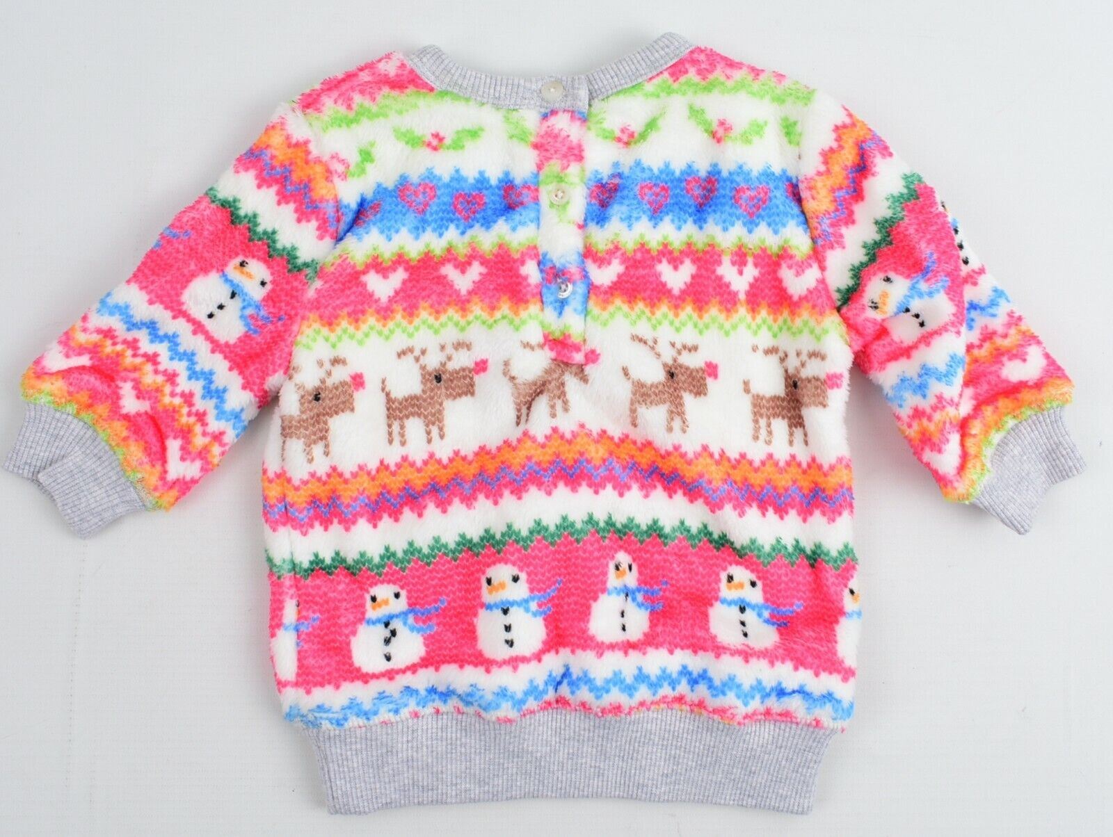 NEXT Baby Girls' Soft Fleece Christmas Jumper + Free Top, size 3-6 months