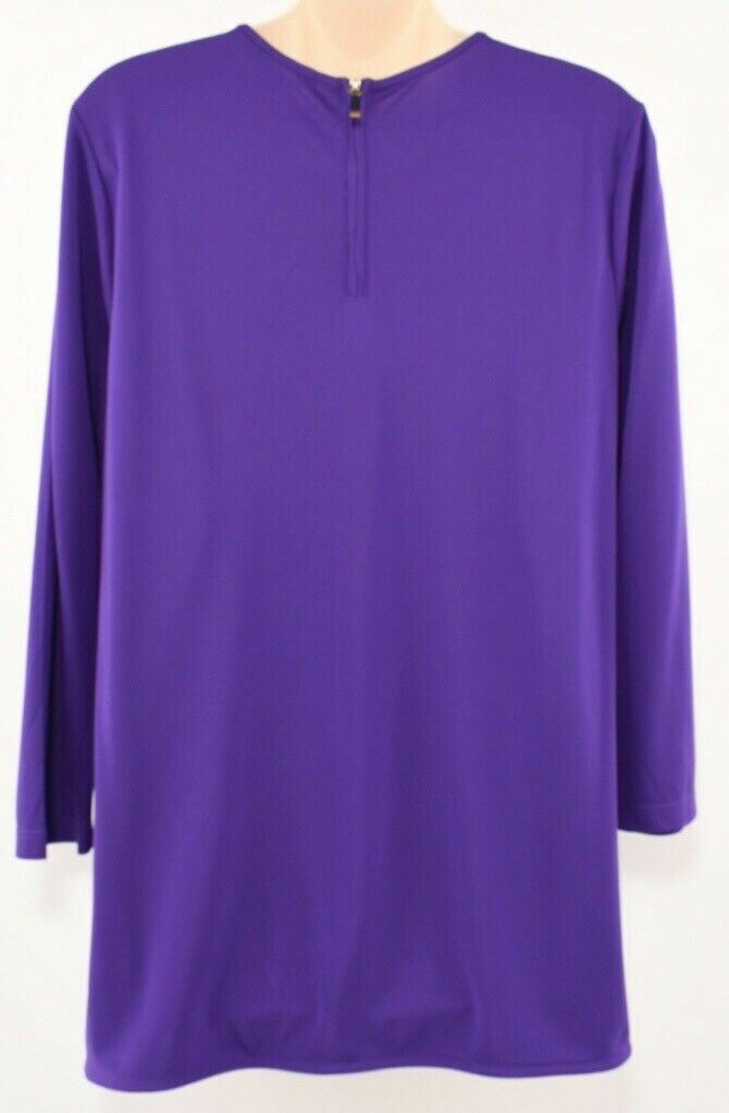 LAUREN RALPH LAUREN Womens 3/4 Sleeve Top, Violet, size LARGE