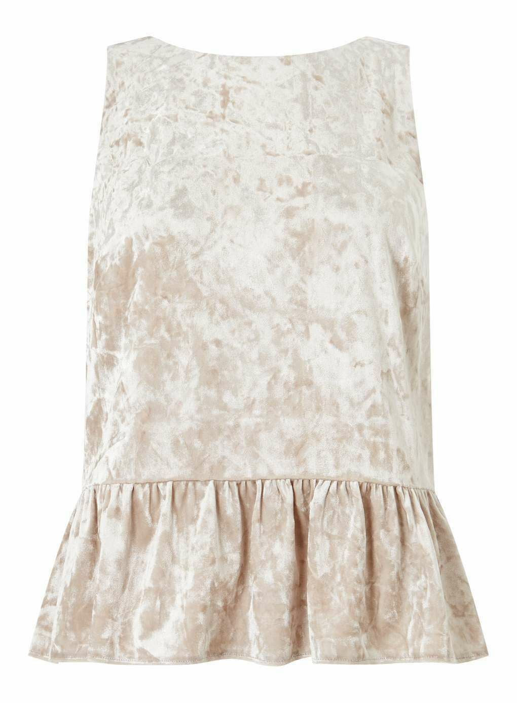 MISS SELFRIDGE Women's Velour Top/ Bow Back, Ivory, size UK 12 PETITE