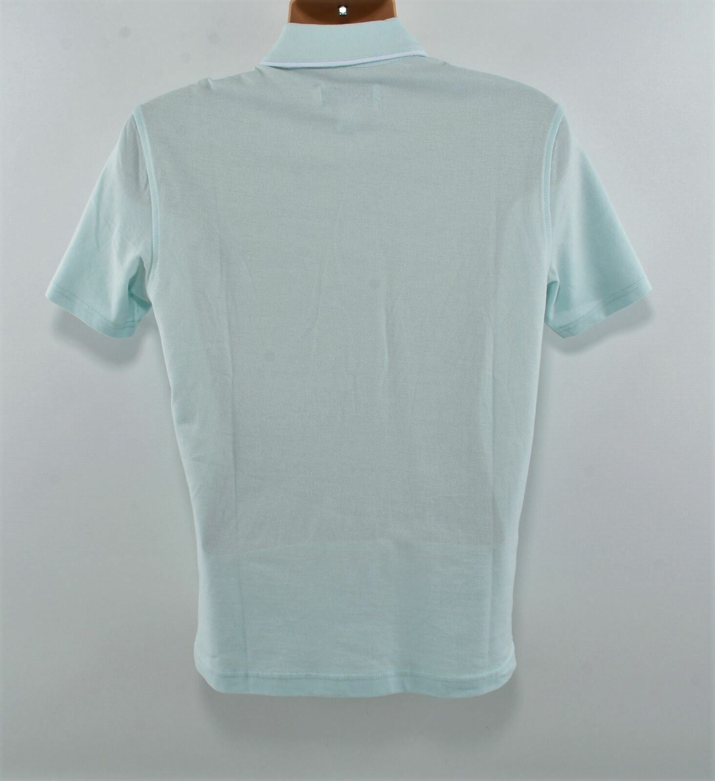 PENGUIN Men's Pastel Blue Cotton Polo Shirt- Size Small