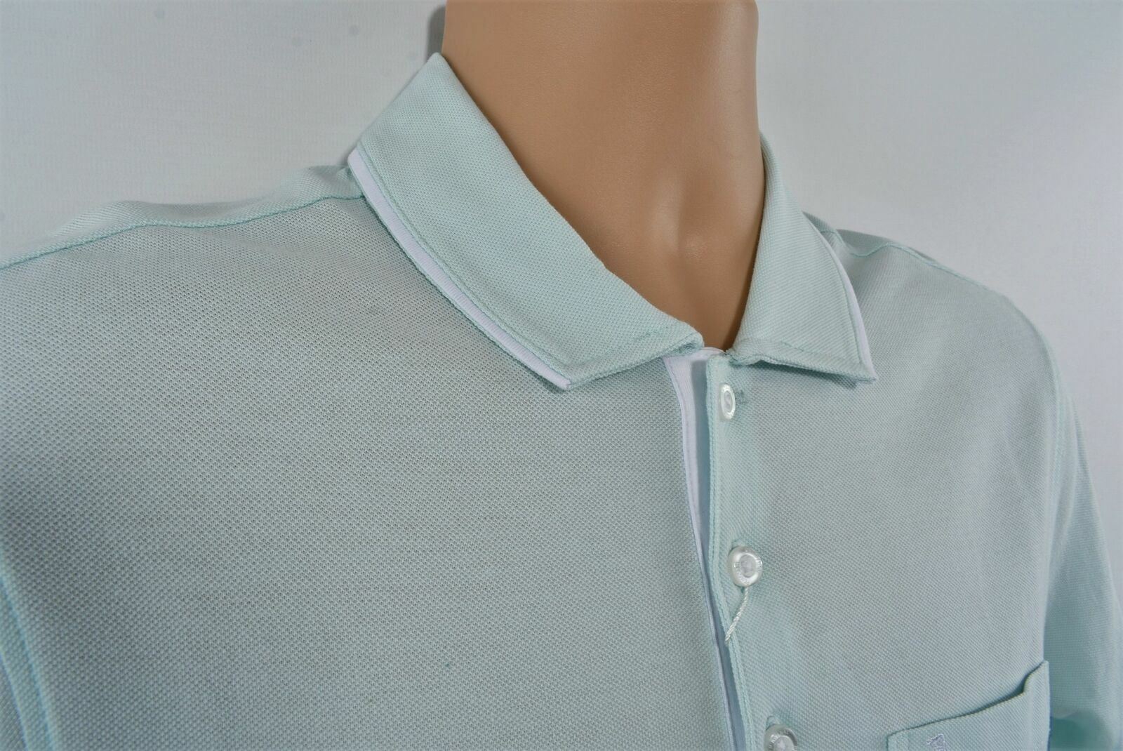 PENGUIN Men's Pastel Blue Cotton Polo Shirt- Size Small