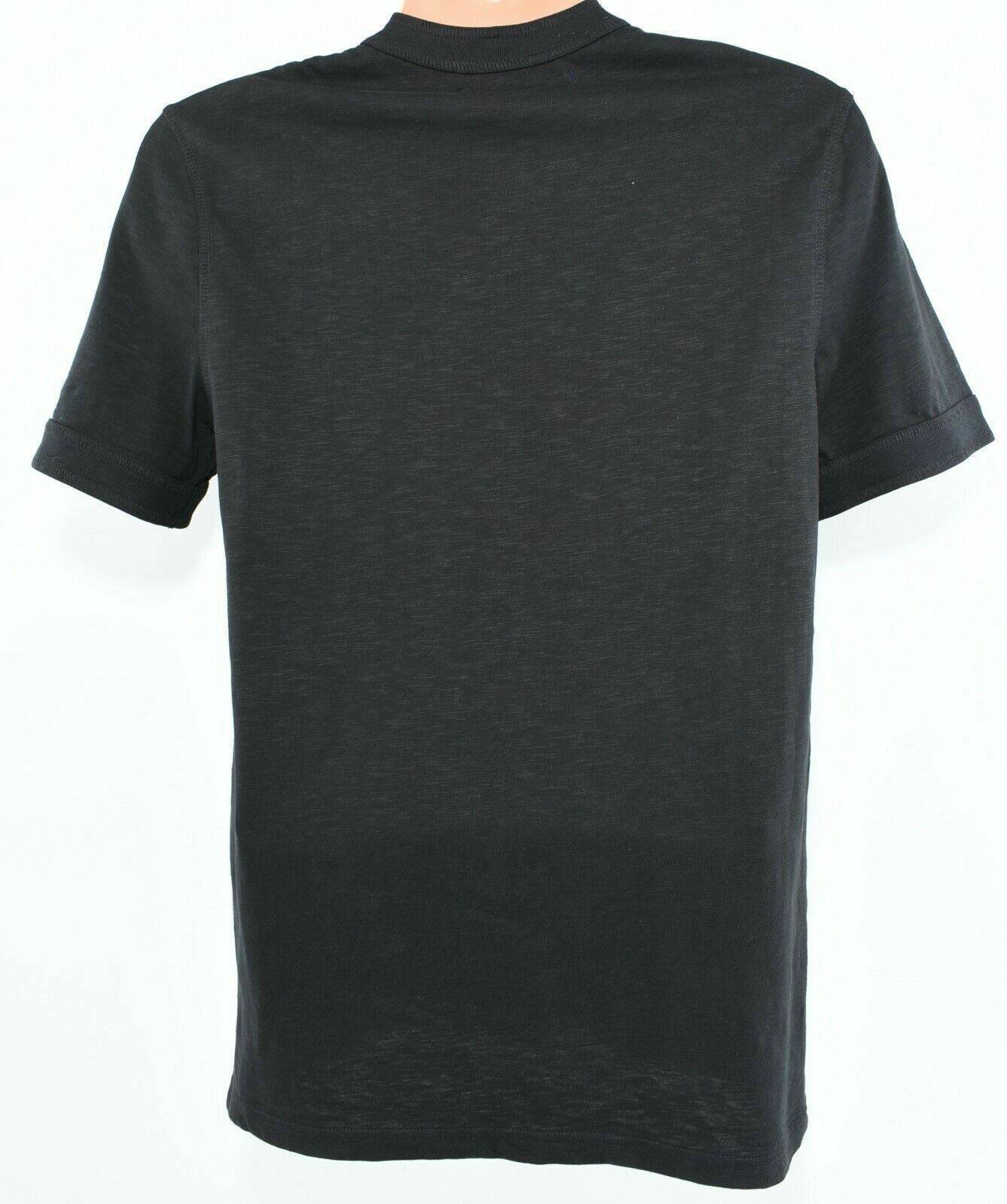CALVIN KLEIN JEANS Men's Button Neck T-shirt, Black, size S