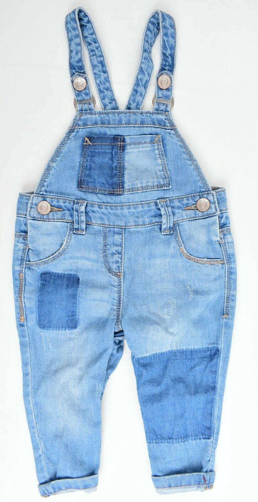 NEXT Baby Girls' Denim Dungarees Overall, Blue, size 6-9 months