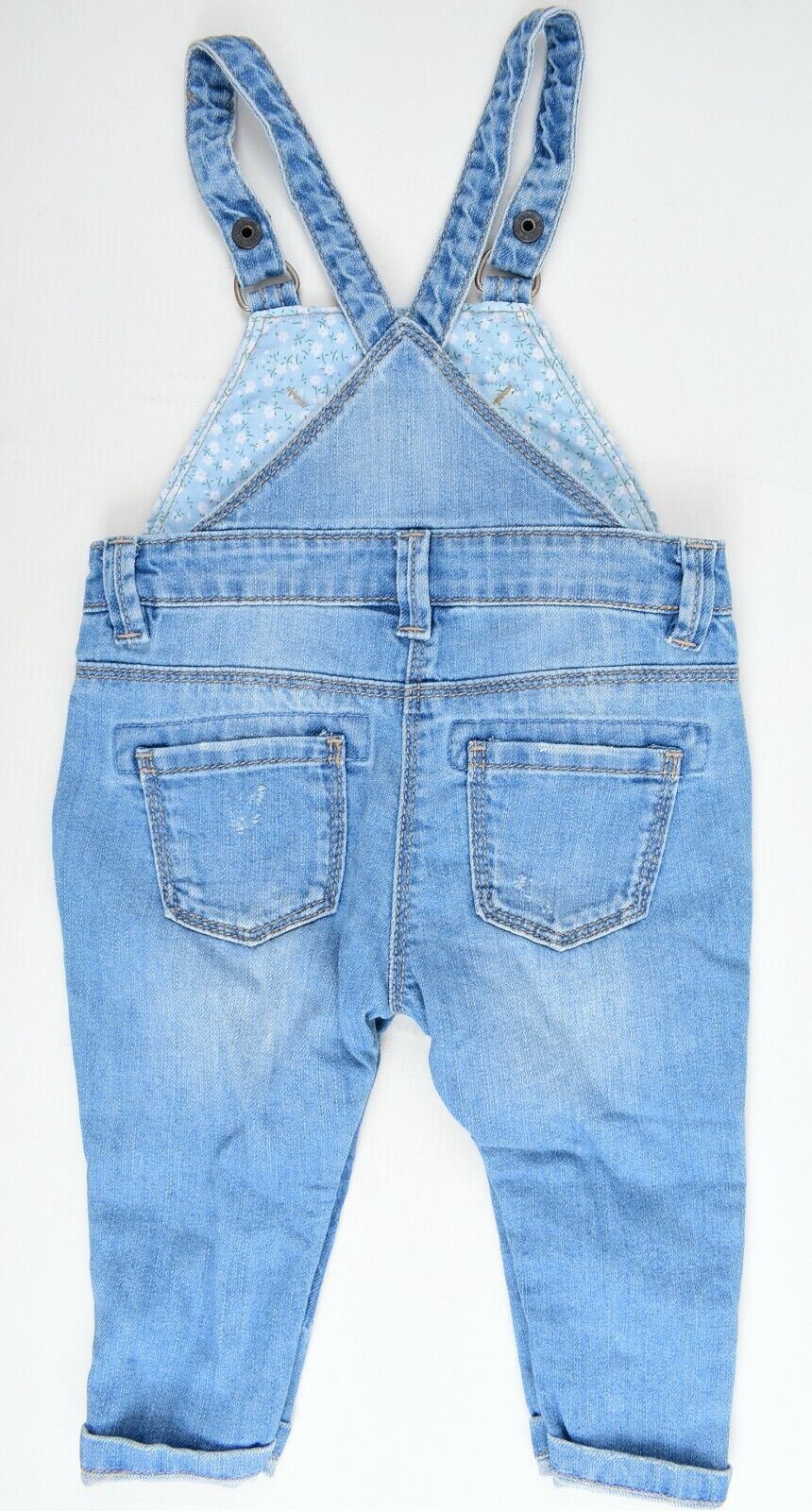 NEXT Baby Girls' Denim Dungarees Overall, Blue, size 6-9 months