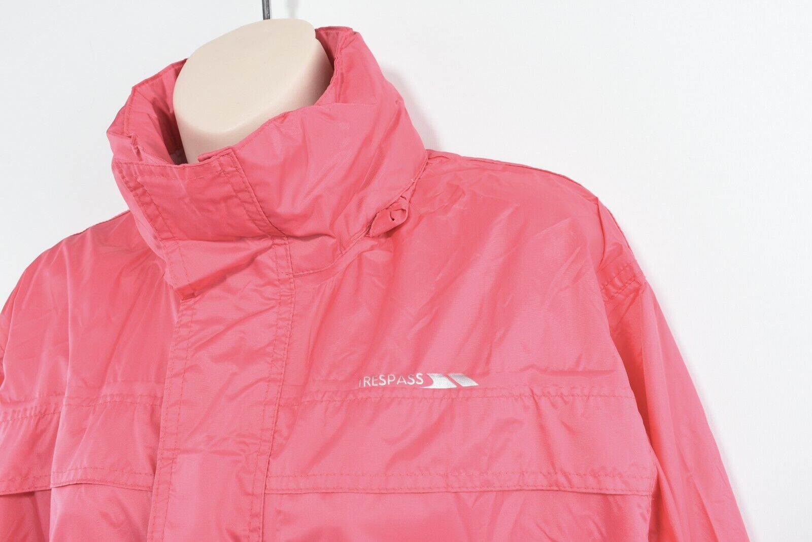 TRESPASS Women's Lightweight Waterproof Windproof Packable Jacket, Pink, size L