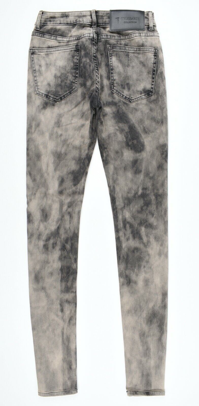 TRUSSARDI Women's Super Skinny Tie Dye Jeans, Grey/Black, size W25 L32