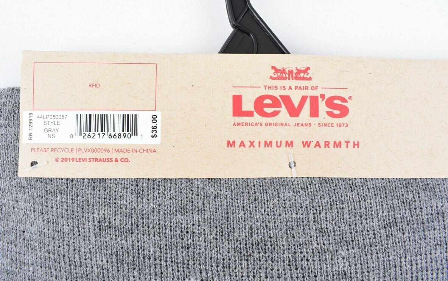 LEVI'S Women's 2-pc Knitted Winter Set, Scarf + Beanie Hat, Grey