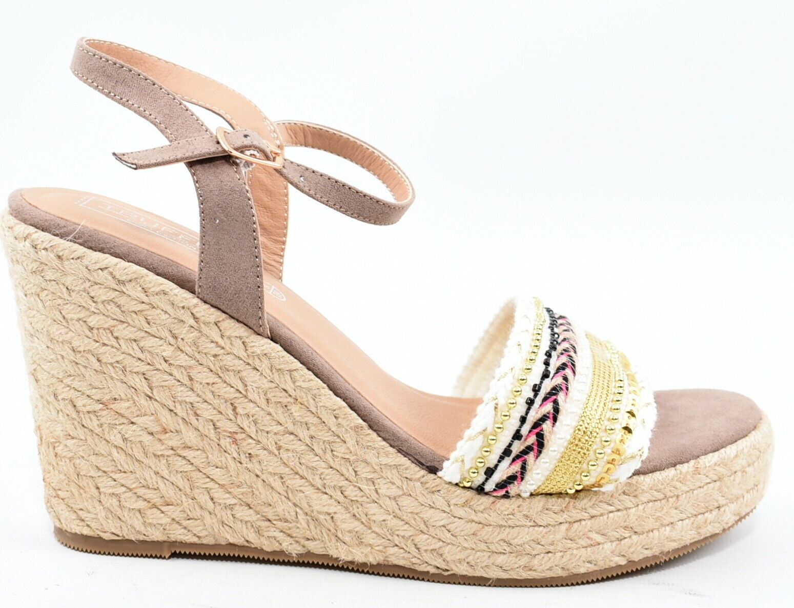 TRUFFLE COLLECTION Women's Jute Wedge Sandals, size UK 6 EU 39