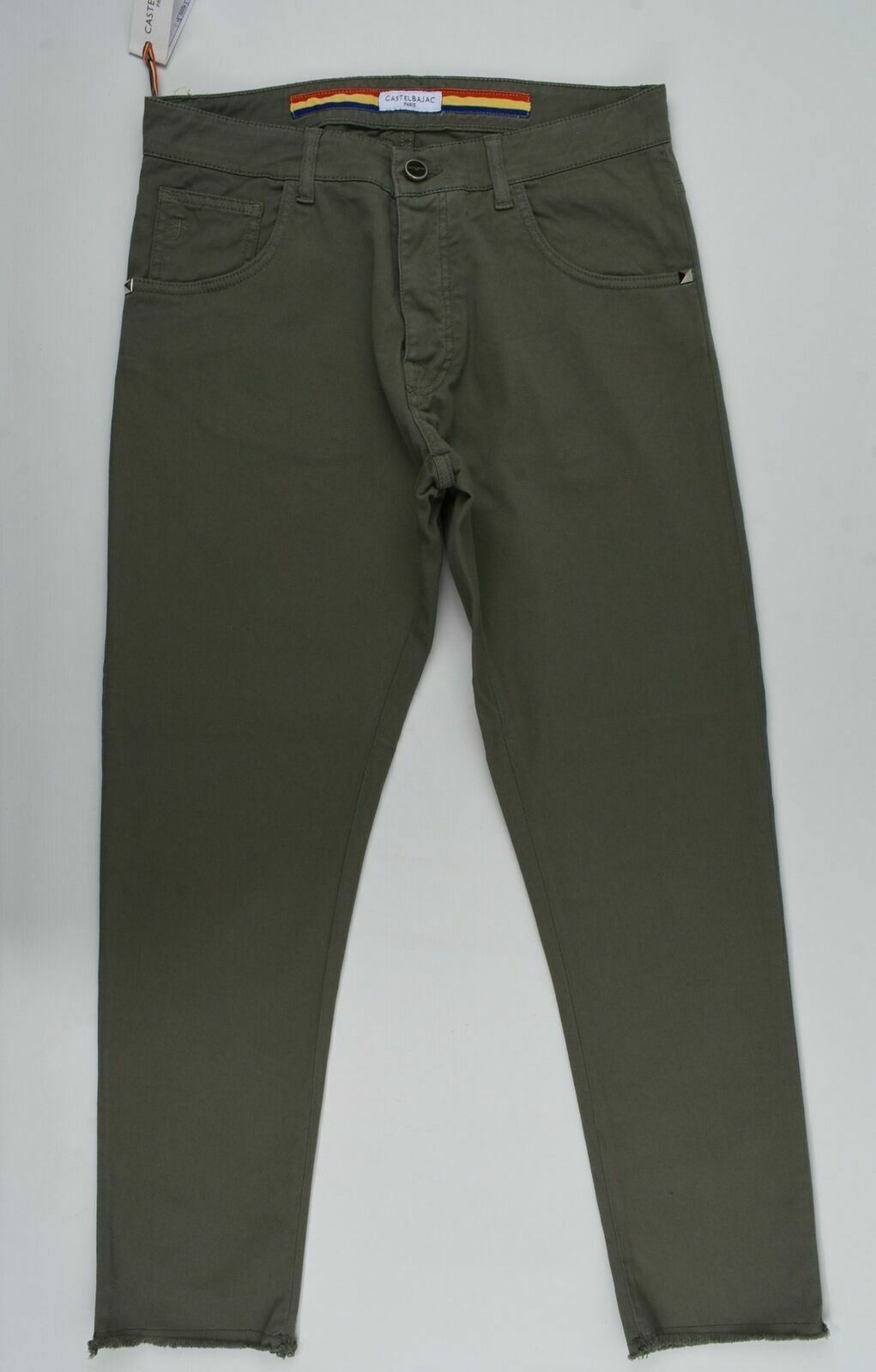 CASTELBAJAC Men's Slim Fit Khaki Green Jeans size W33