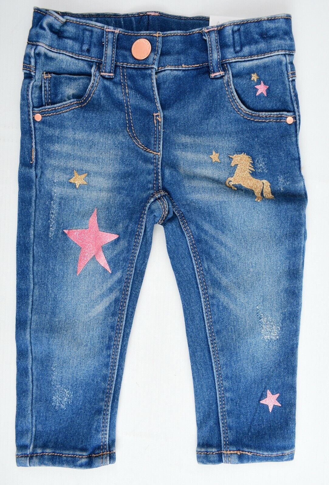 NEXT Bundle of 2x Baby Girls' Jeans, Floral/Star Print, size 6-9 months