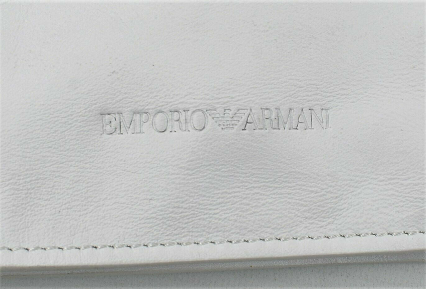 EMPORIO ARMANI White Leather Pouch Tablet Laptop Case Valuables Protection