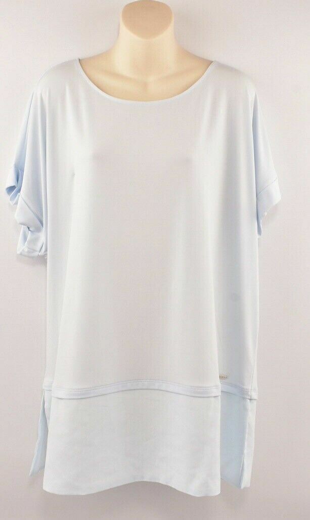 CALVIN KLEIN Women's Short Sleeve Top, Frost Blue, size S