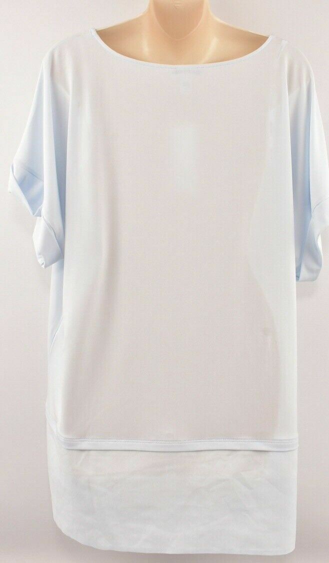 CALVIN KLEIN Women's Short Sleeve Top, Frost Blue, size S