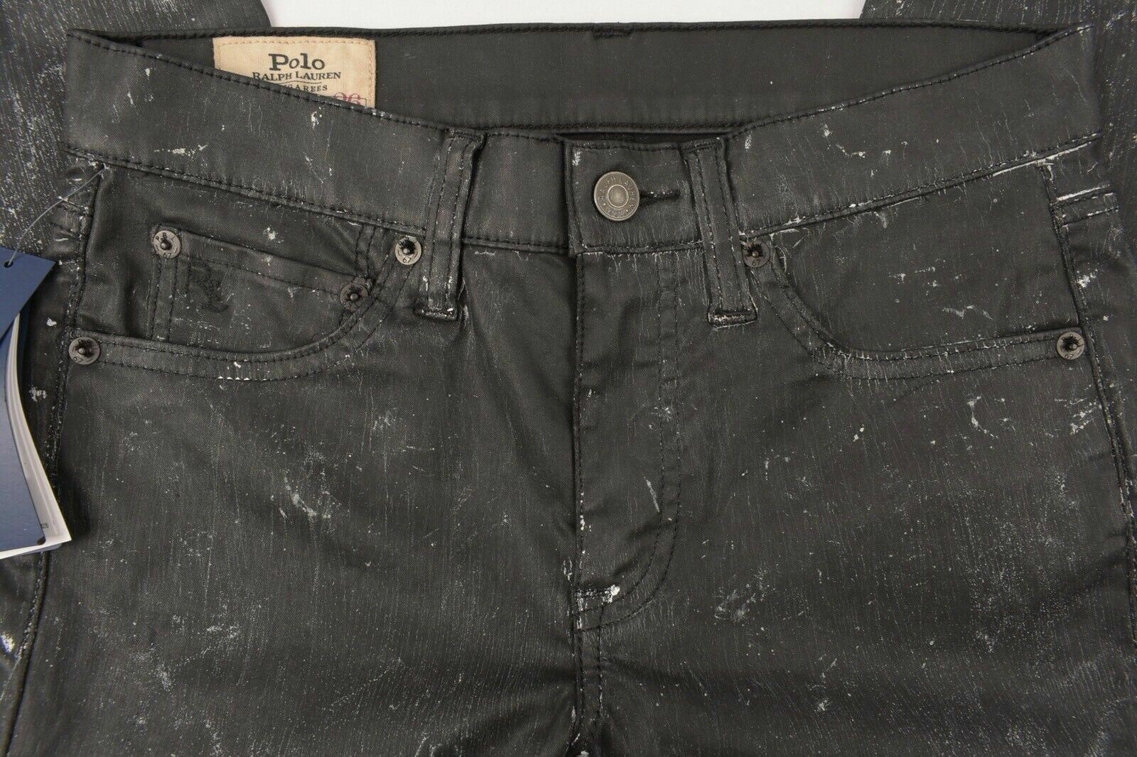 POLO RALPH LAUREN Women's TOMPKINS Skinny Crop Waxed Jeans, size W26