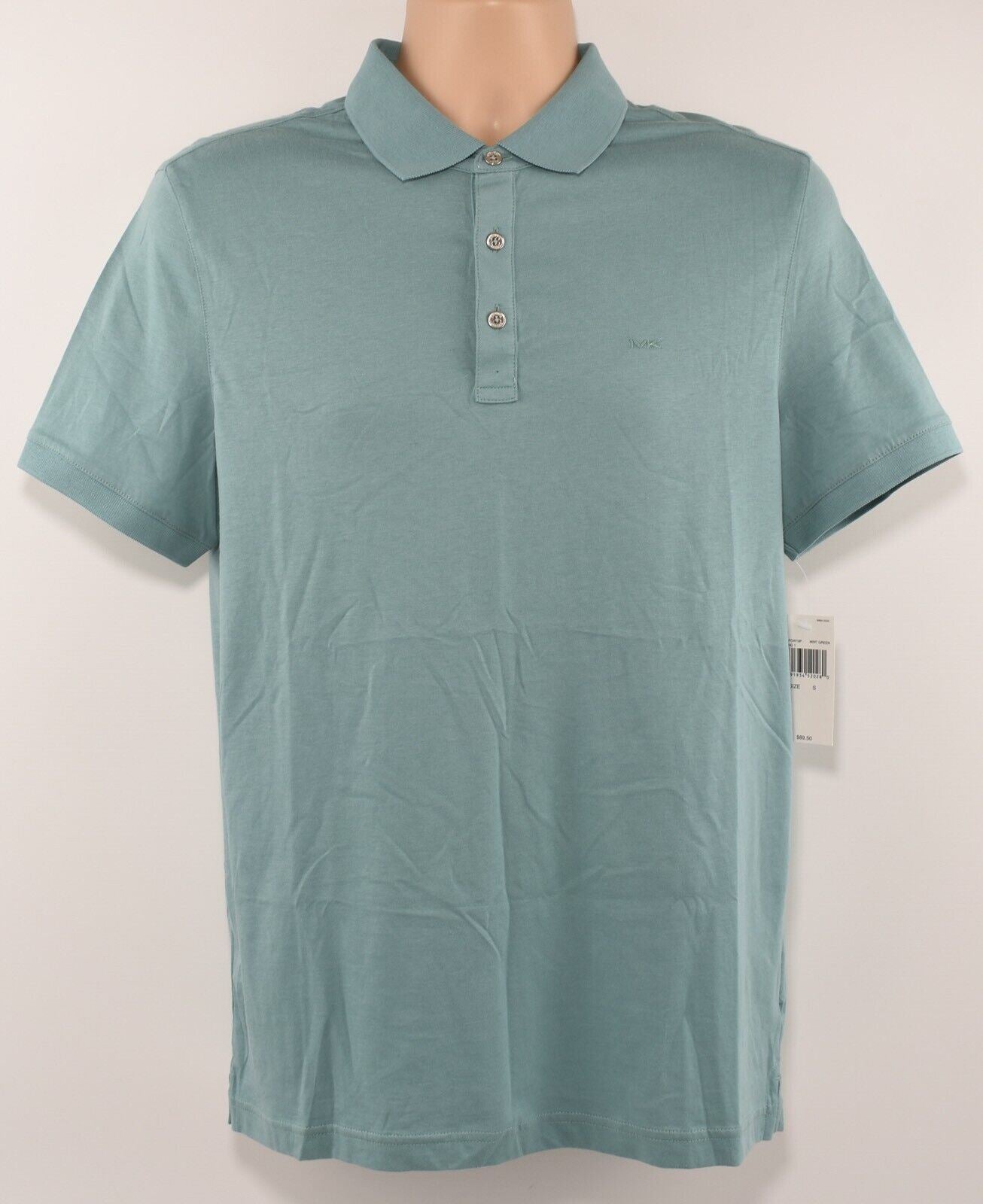 MICHAEL KORS Men's Soft Cotton Polo Shirt, Mint Green, size SMALL