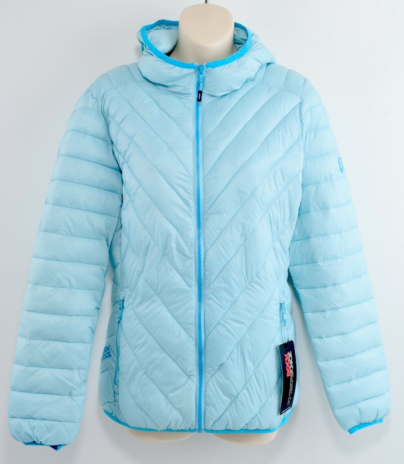 ROCK EXPERIENCE Women's Quilted Lightly Padded Jacket, Turquoise, size S