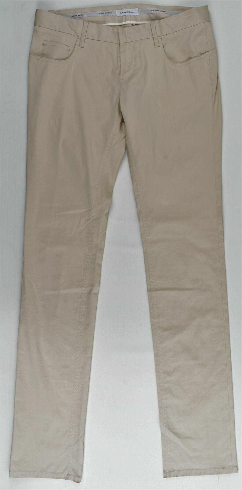 COSTUME NATIONAL Women's Cream Chino style Trousers- UK 10