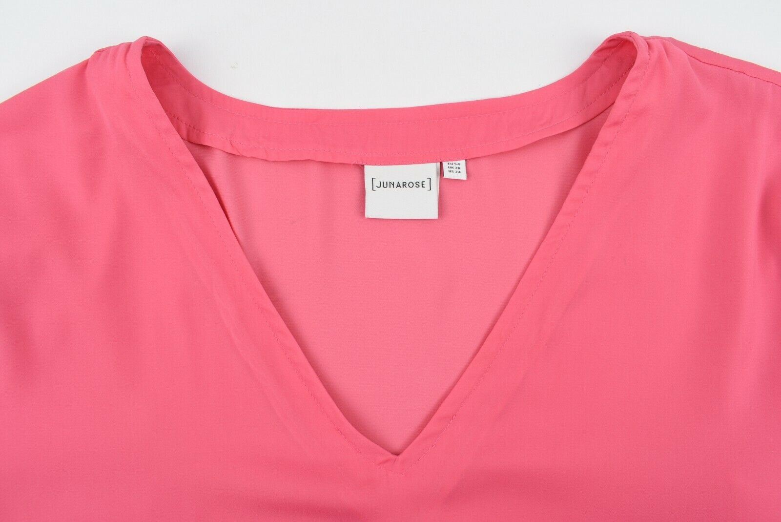 JUNAROSE Women's Plus Size Pink V-neck Blouse Top, size UK 28