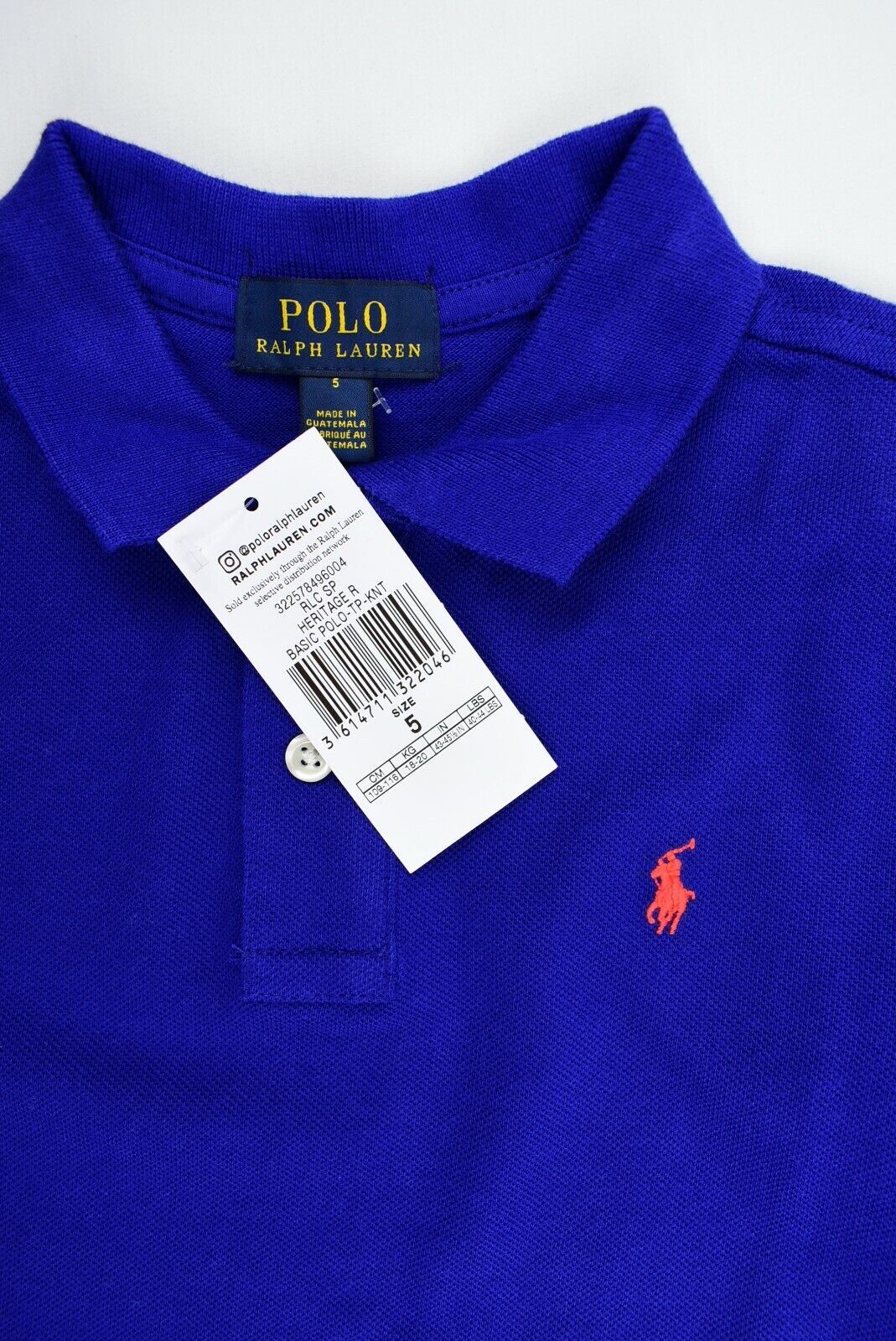 POLO RALPH LAUREN Boys' Kids' Polo Shirt, Royal Blue - size 5 years