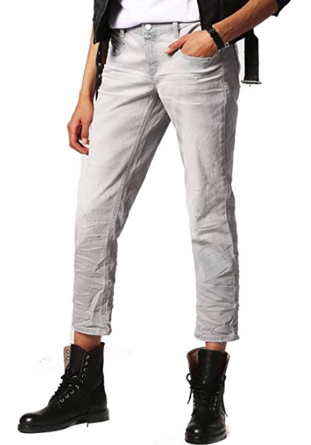 DIESEL Women's BELTHY ANKLE Slim-Straight Low Waist Jeans, Grey, size W31 L32