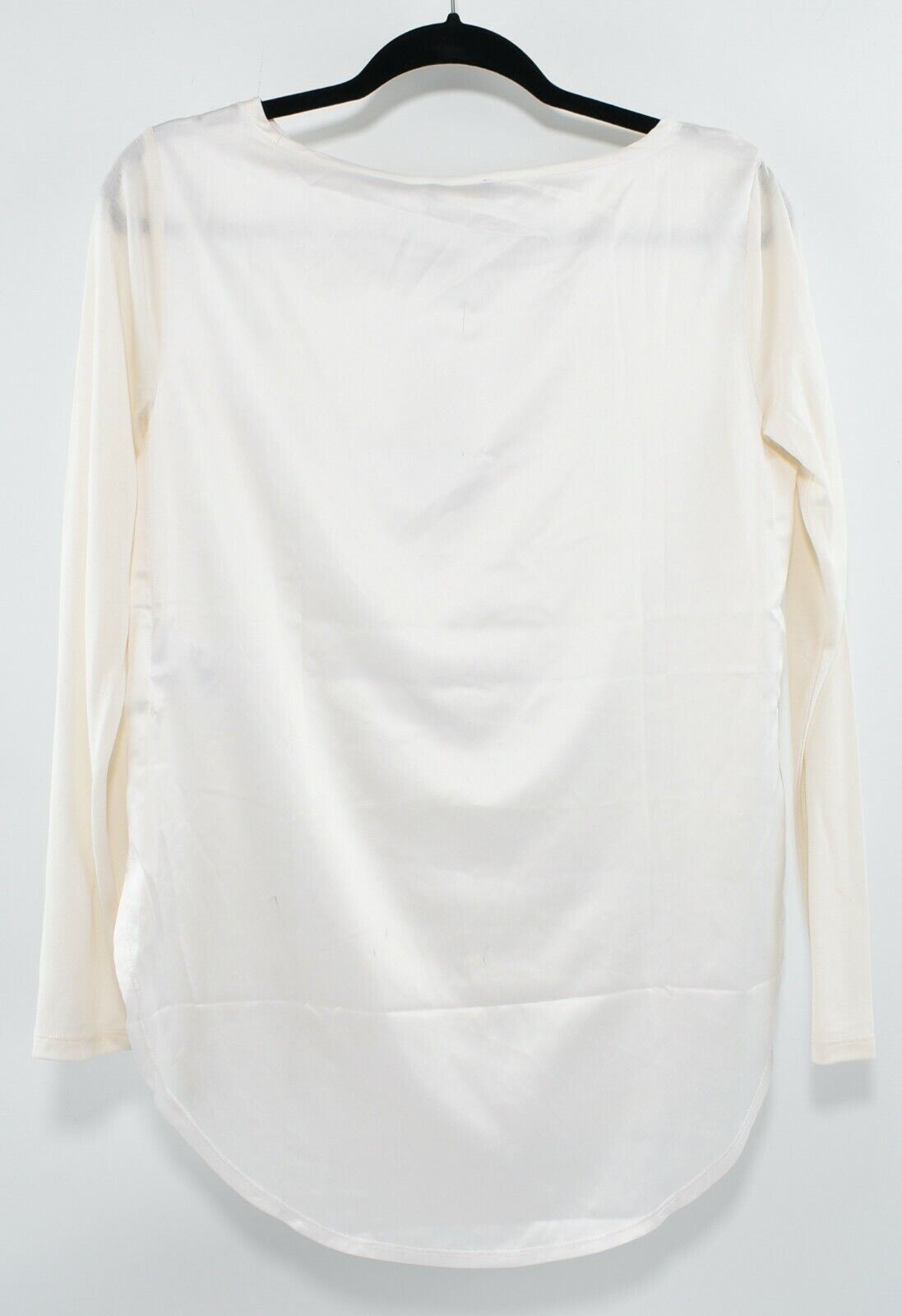 POLO RALPH LAUREN Women's Silk Blend Long Sleeve Top, Cream, size S