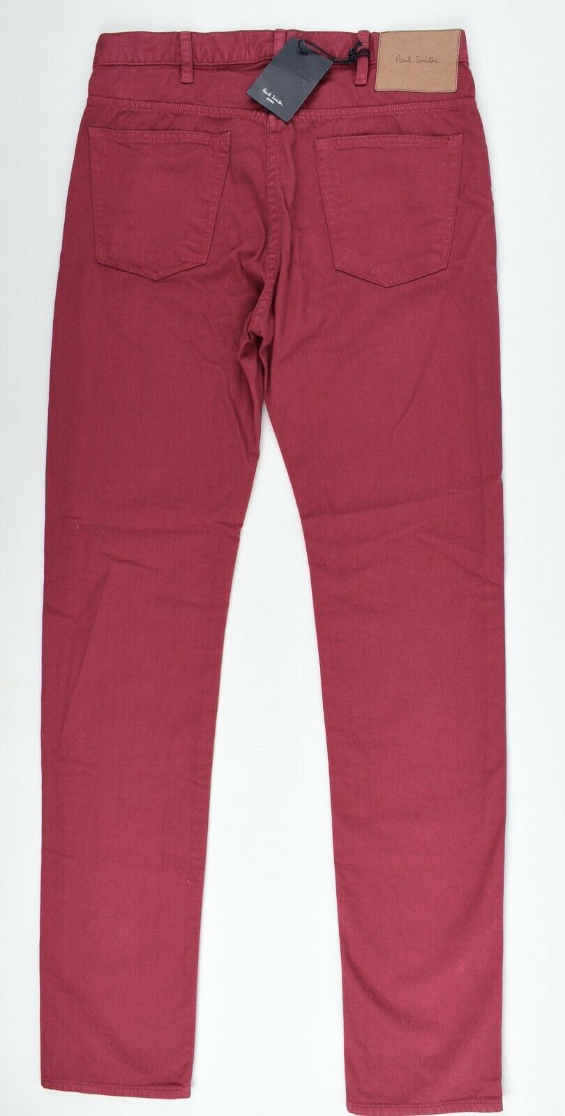 PAUL SMITH Men's Slim Leg Denim Jeans, Burgundy Red, size W29 R