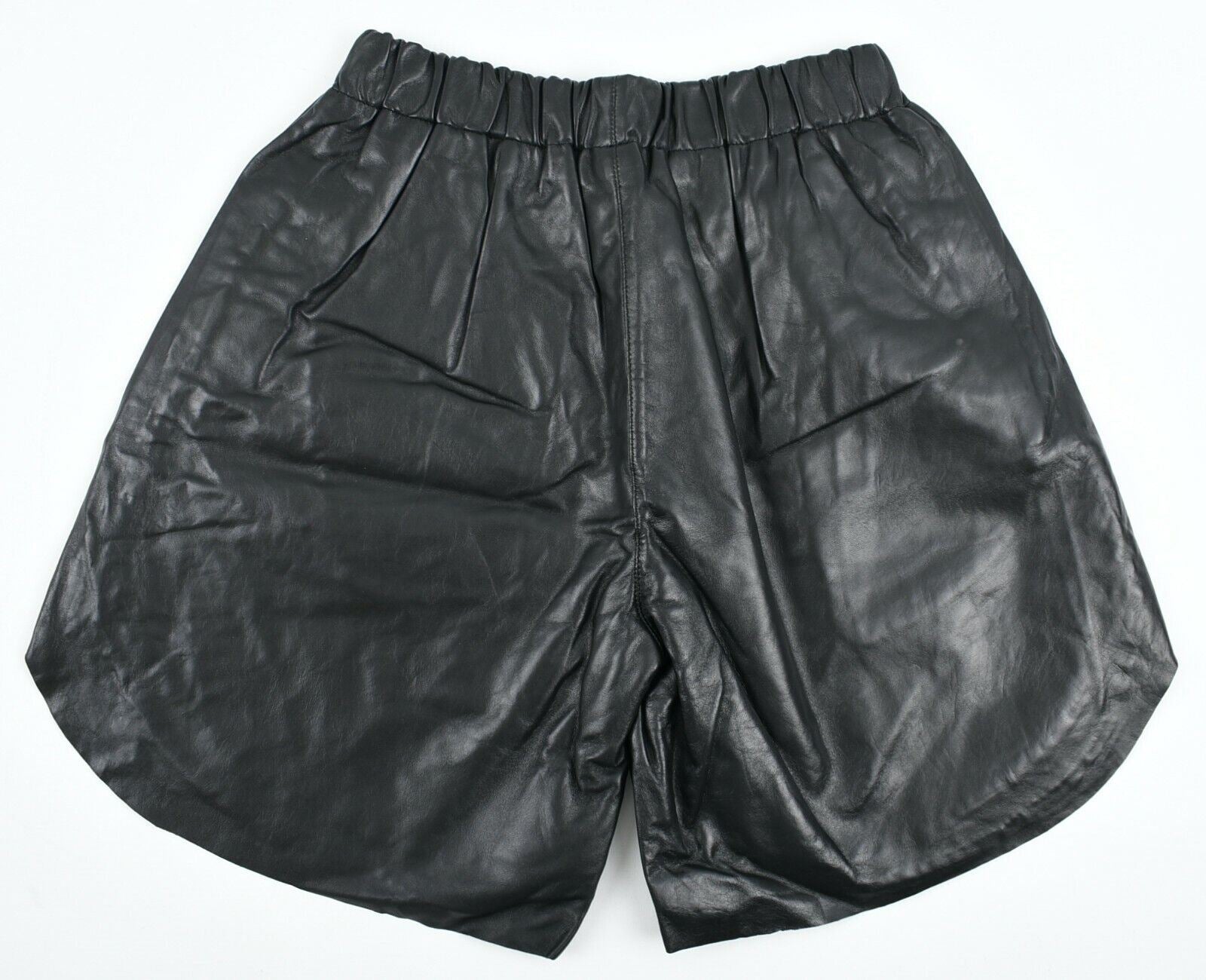 MOSS COPENHAGEN Women's Black Genuine Leather Shorts, size S