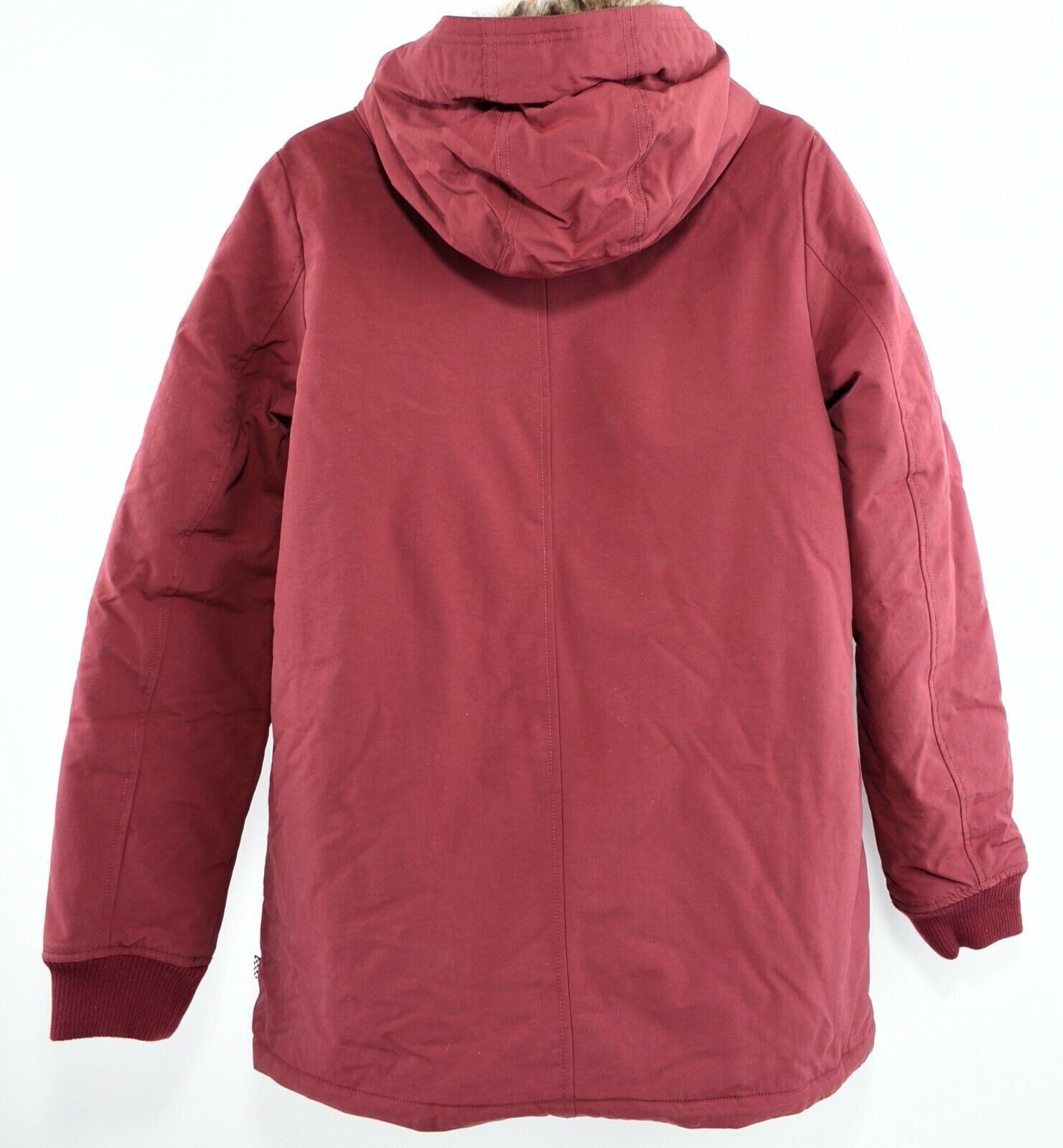 VANS Women's Hooded Warm Padded Parka Jacket Coat, Burgundy Red, size S