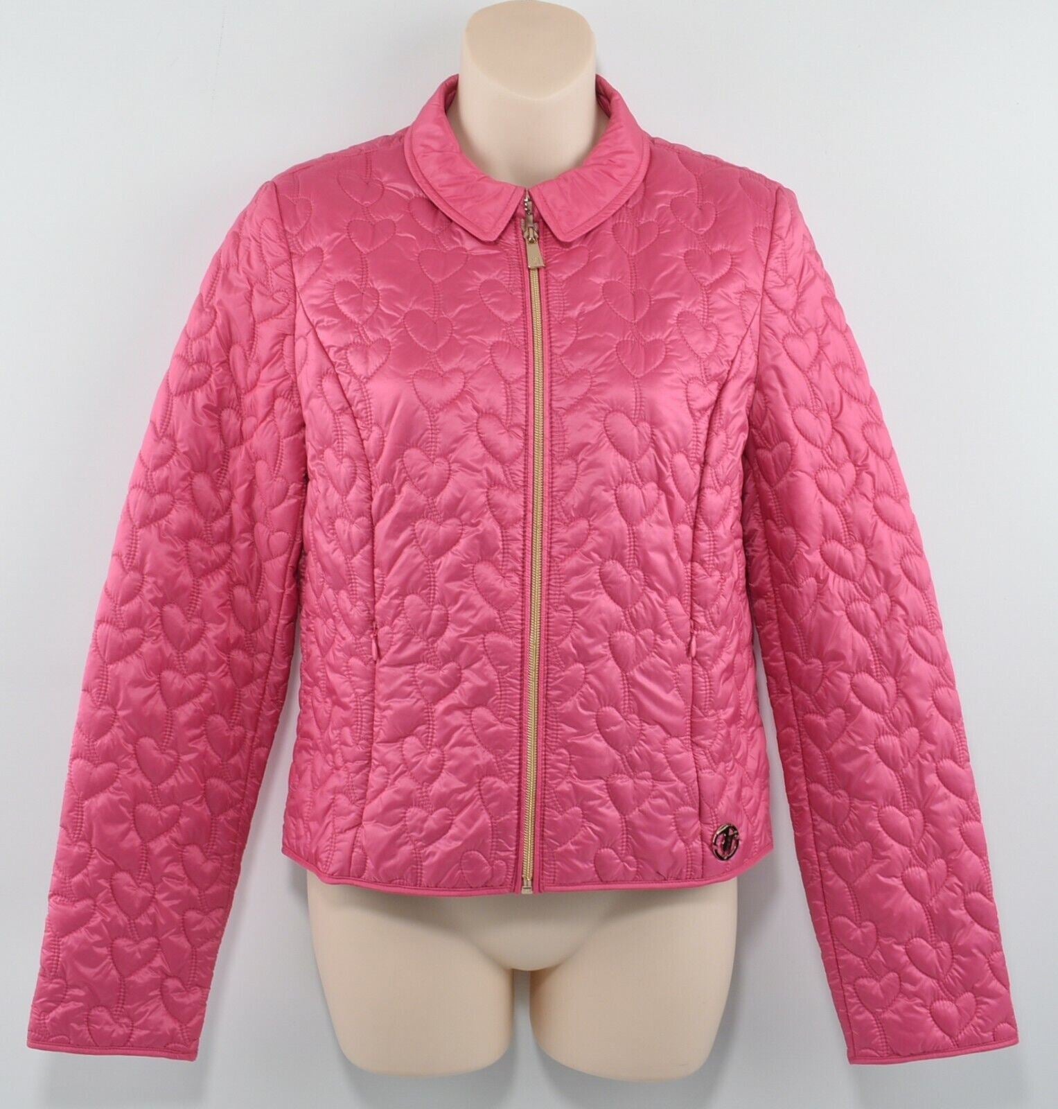 TRUSSARDI Pink Quilted Nylon Jacket, Regular Fit, size UK 10