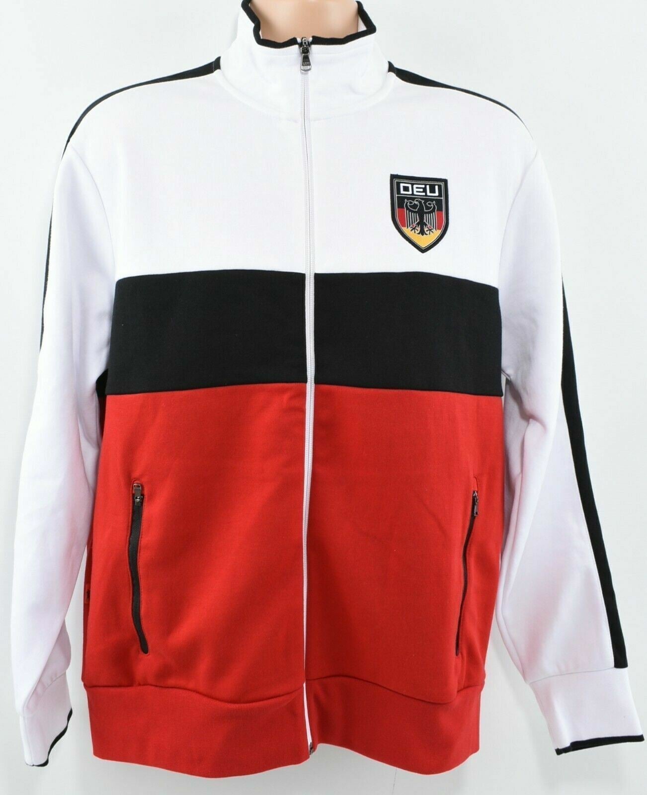 POLO RALPH LAUREN Men's Germany Zip Track Jacket, White/Multi, size M