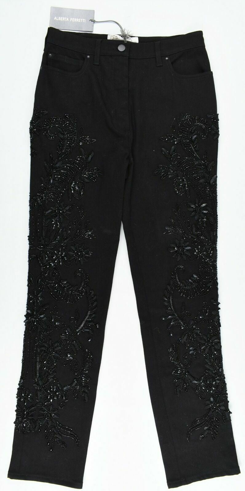 ALBERTA FERRETTI 'Limited Edition' Women's Mid rise Black Denim Jeans- UK 8