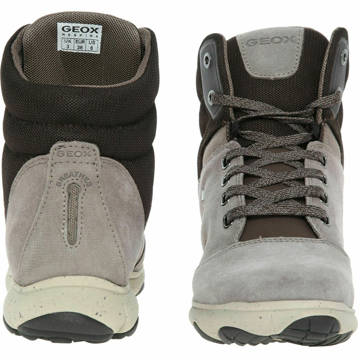GEOX Ambhibiox Women's NEBULA Taupe Suede Ankle Boots, size UK 3 / EU 36