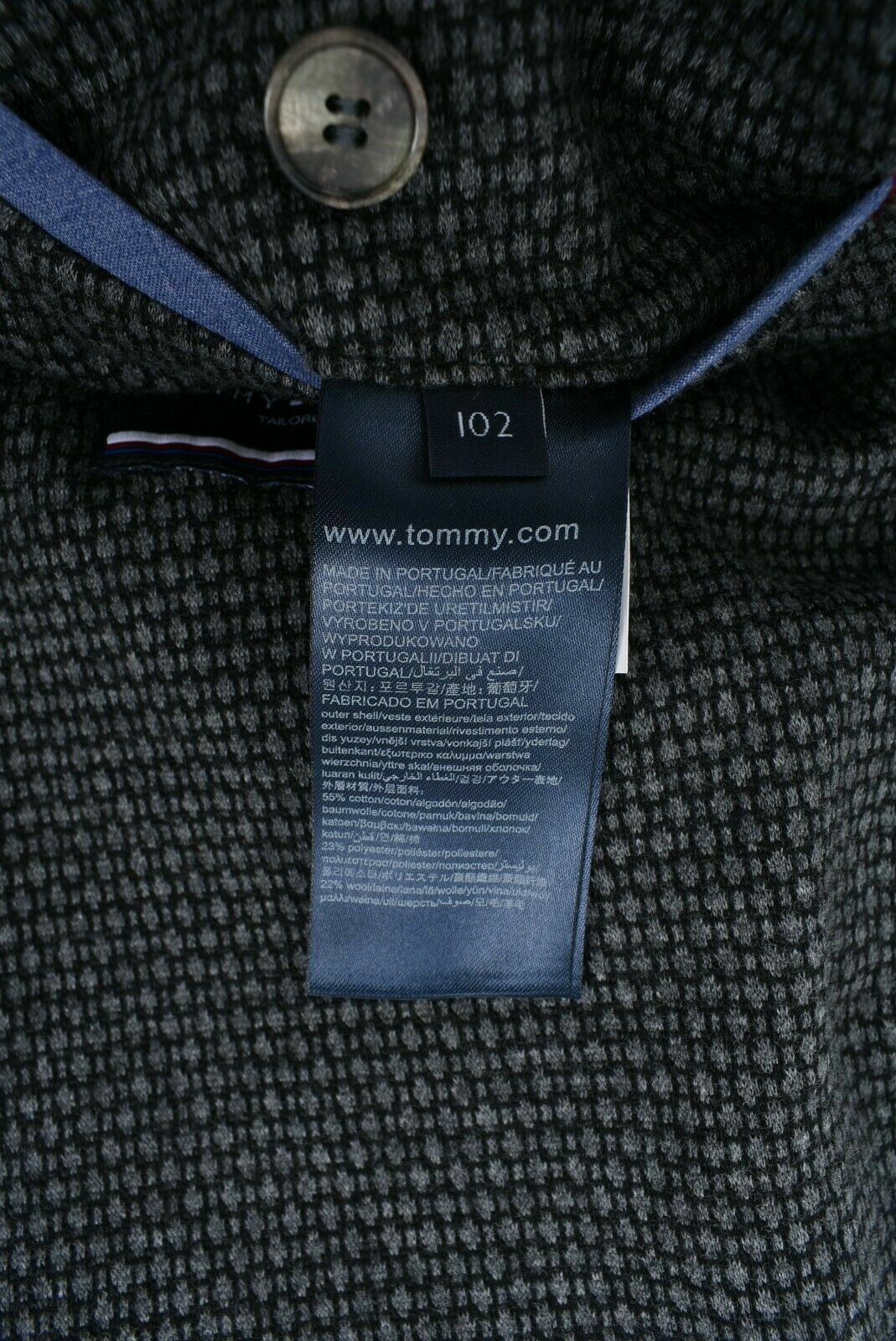 TOMMY HILFIGER Men's Casual Tailored Blazer Jacket, Textured Grey, size 40