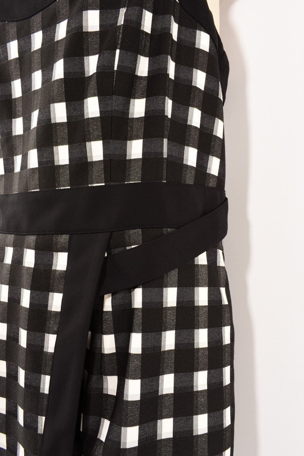 MARIA GRAZIA SEVERI Women's Black Checked Midi Dress, size UK 18 / IT 50