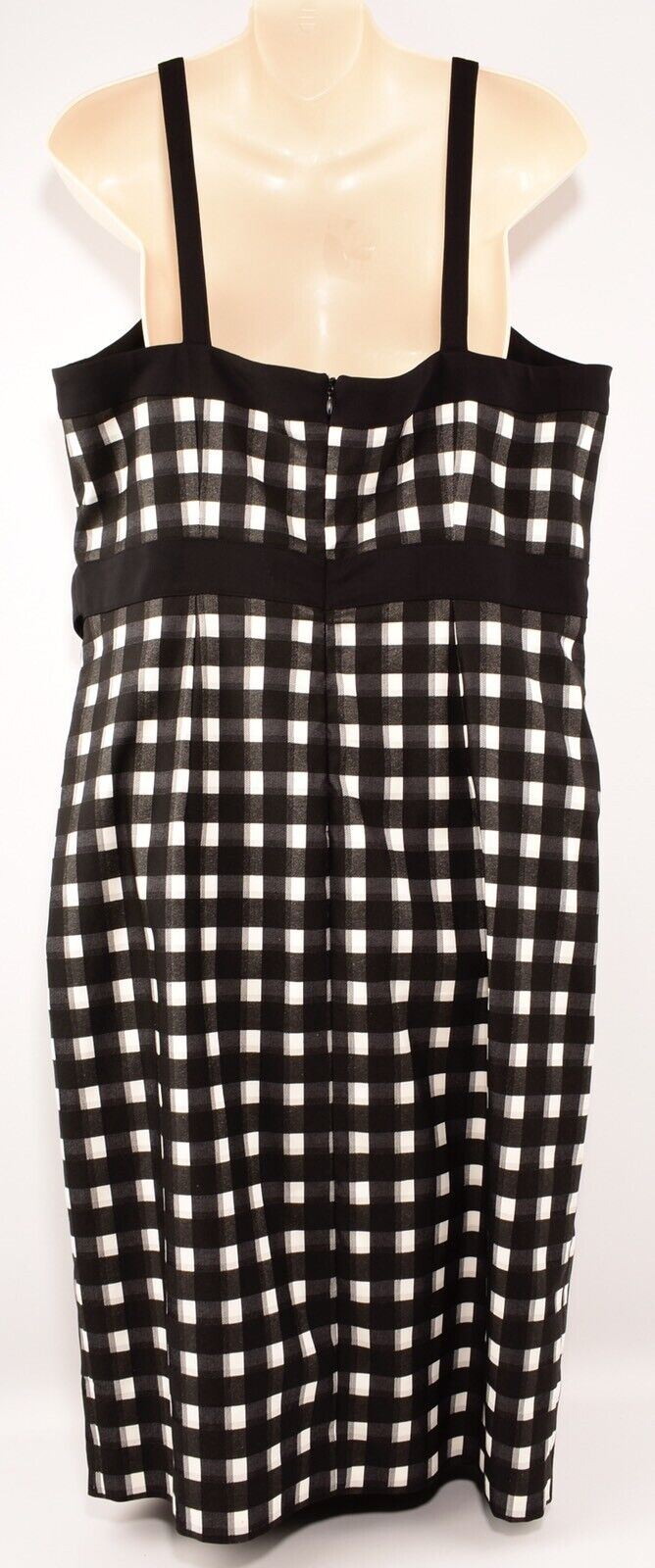 MARIA GRAZIA SEVERI Women's Black Checked Midi Dress, size UK 18 / IT 50