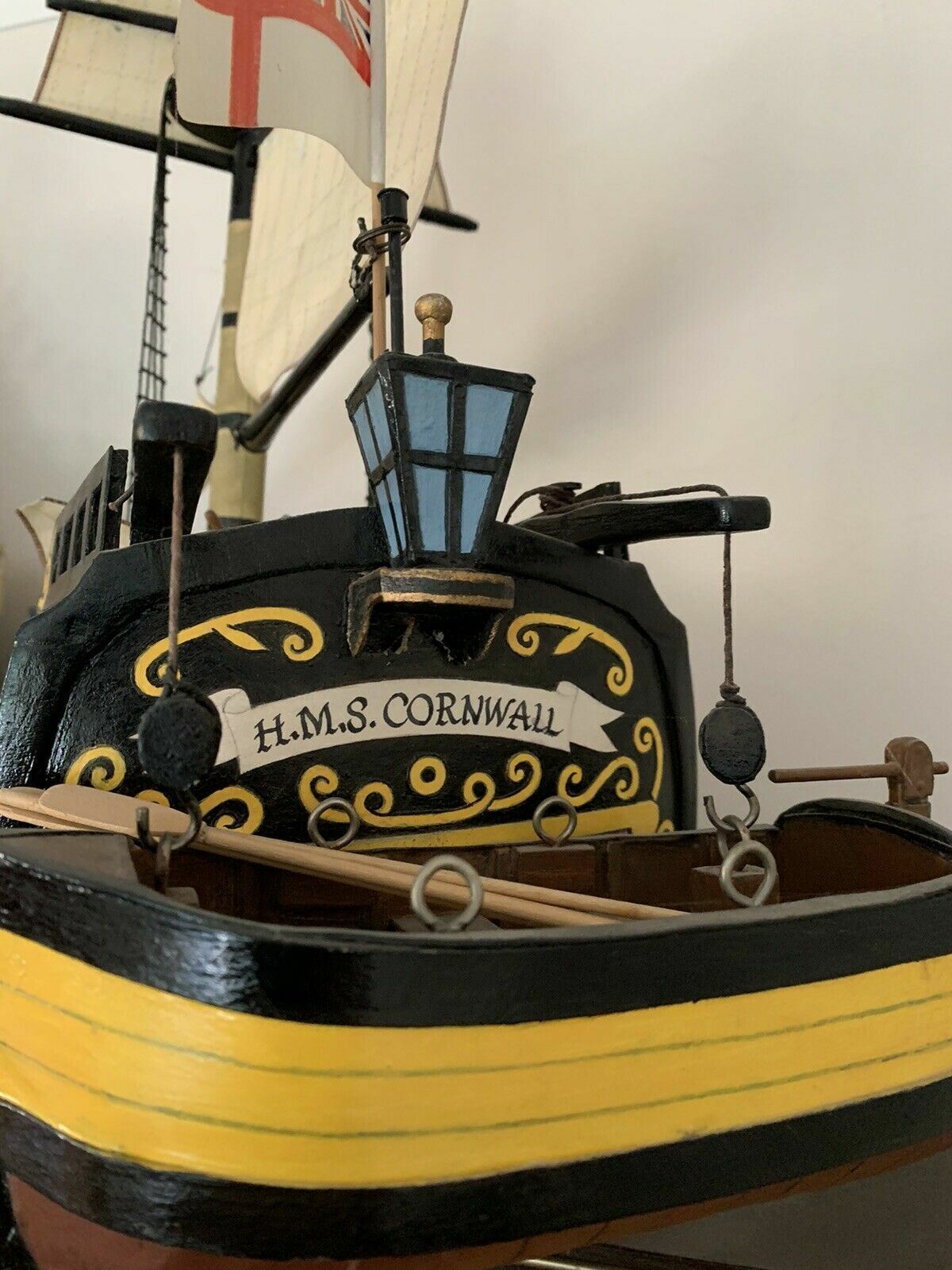 Scratch Built Wooden HMS Cornwall Ship