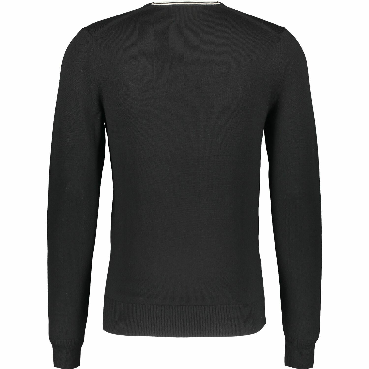 FRED PERRY Men's 100% Merino Wool V-neck Jumper, Black, size M