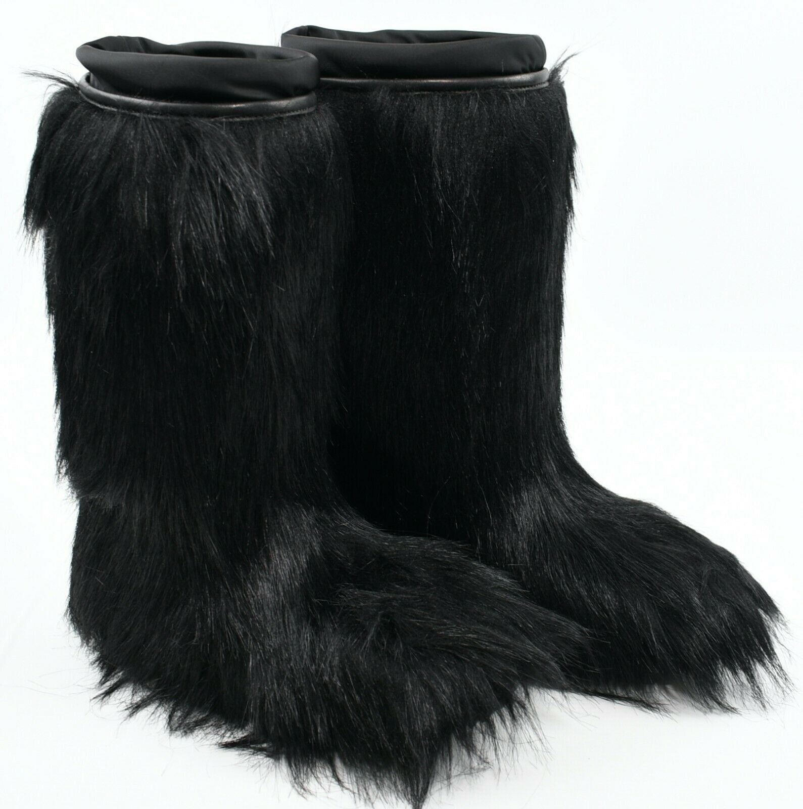 PRADA Women's Black Faux Fur Designer Snow Boots, size UK 3 / EU 36
