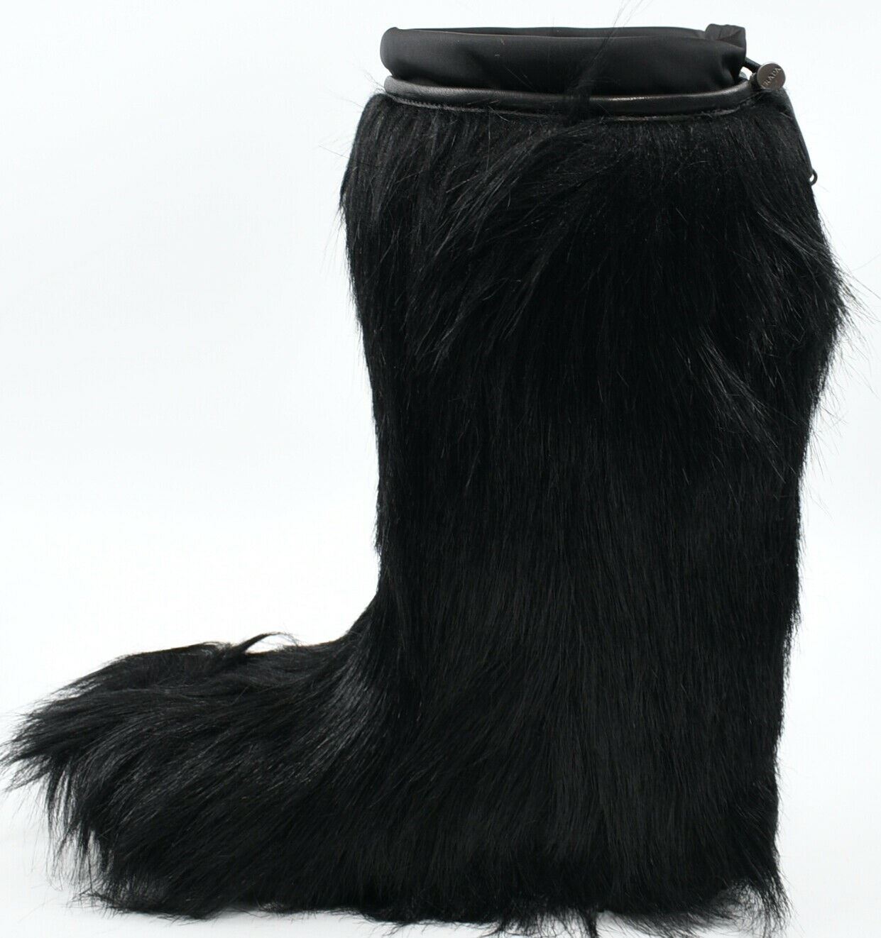 PRADA Women's Black Faux Fur Designer Snow Boots, size UK 3 / EU 36